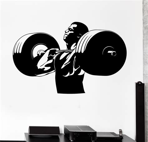 Vinyl Wall Decal Gym Fitness Muscled Bodybuilding Sports Art Stickers