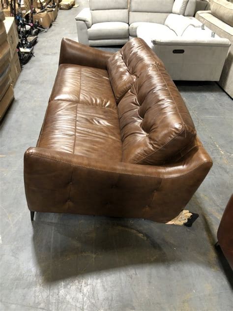 John Pye Auctions Seater Sofa In Dark Brown Leather With Button