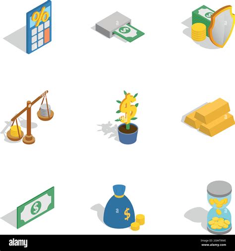 Financial Related Icons Isometric 3d Style Stock Vector Image And Art