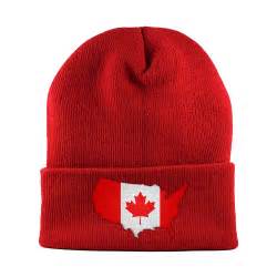 Canadian American MapFlag™ | Cuffed Knit Beanie Hat | Nationhats