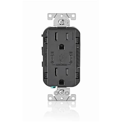 Leviton Decora 15 Amp Tamper Resistant Duplex Outlet With 30w Usb C Power Delivery Charger