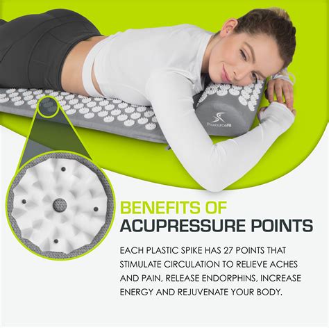 ProsourceFit Acupressure Mat And Pillow Set For Back Neck Pain Relief