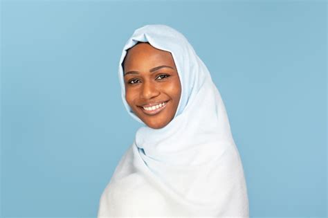 Premium Photo Portrait Of Happy African American Muslim Woman In