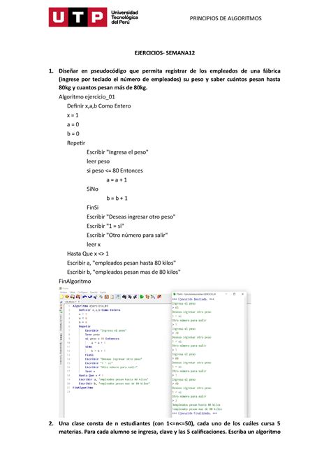 Semana Algoritmo Ejercicio Resuelto Principios De Algoritmos Hot Sex