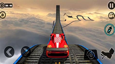 Impossible Stunt Car Tracks D Red Car Levels Android