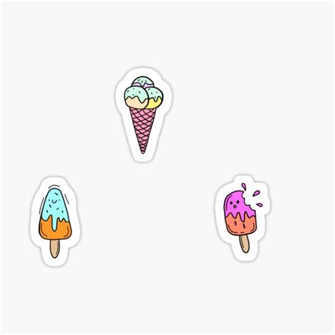 Ice Cream Sticker Pack Sticker For Sale By Sally1126 Redbubble