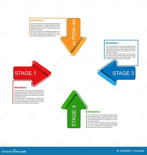 Infograf a Cuatro Etapas Al éxito Plantilla Para El Diseño Y La