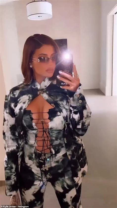 Kylie Jenner Puts On A Busty Display In A Revealing Lace Up Outfit