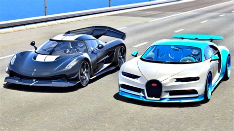 Koenigsegg Jesko With Jet Engine Vs Bugatti Chiron Drag Race Km