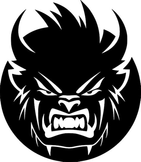 Premium Vector Beast Black And White Vector Illustration