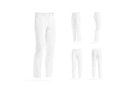 Premium Photo Blank White Man Pants Mockup Different Views 3d Rendering Empty Elegant Male