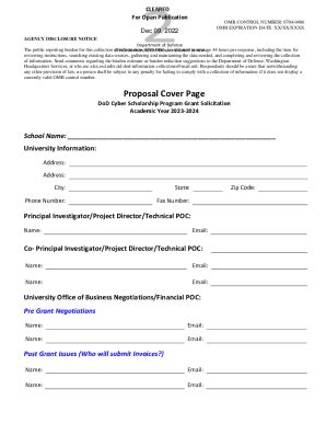 Fillable Online DoD CySP Proposal Preparation Instructions Fax Email