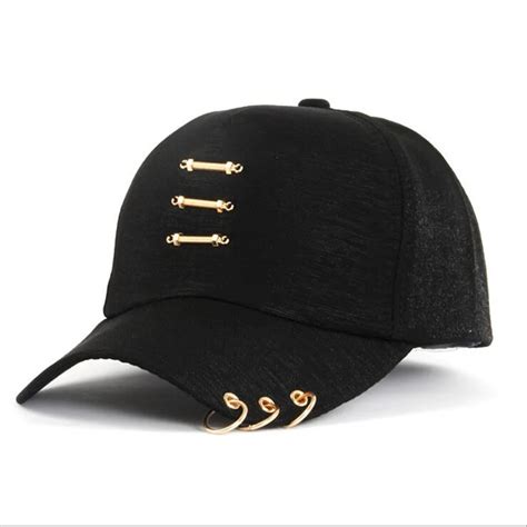 Iron Ring Cap Women Baseball Cap With Rings Gold Color Snapback Hip Hop