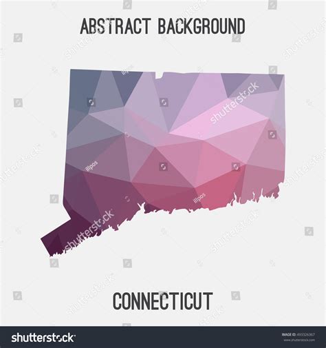 Connecticut Map Geometric Polygonalmosaic Styleabstract