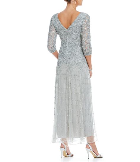 Pisarro Nights Petite Beaded Lace Gown In Metallic Lyst