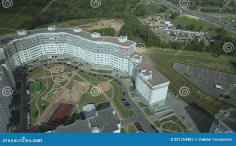 City Block Modern Multi Storey Buildings The Courtyard Area And