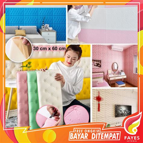 Jual Fayes Cod Wallpaper Dinding Foam D Sticker Dinding Polos