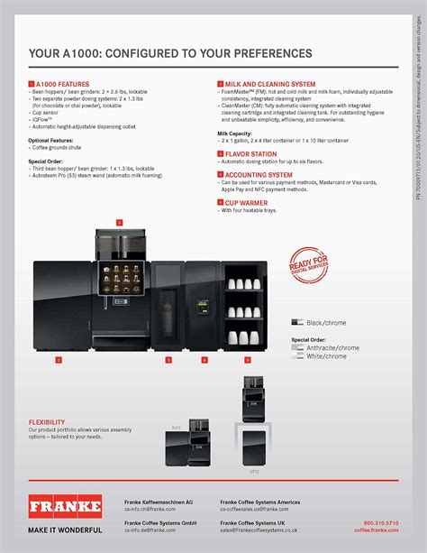 Franke A Fm Super Automatic Espresso Machine With Su Cm