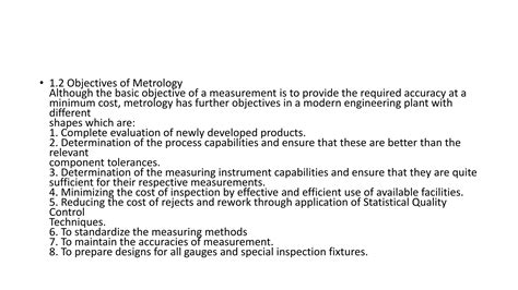 Unit 1 Basics Of Metrology Ppt