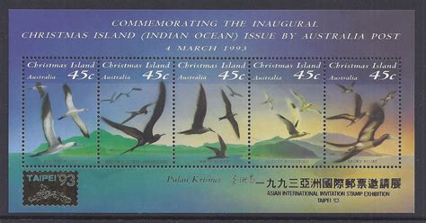 Christmas Island Taipei Overprint Seabirds Mini Sheet Fine