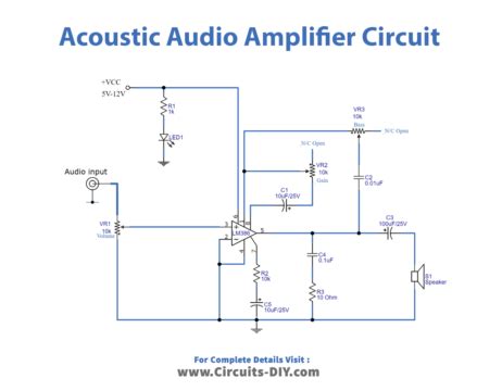 Acoustic Audio Amplifier Circuit using LM386