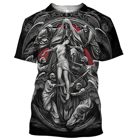 Reaper Camiseta Con Estampado 3d De Calavera Para Hombre Camisa De Manga Corta Con Estampado De