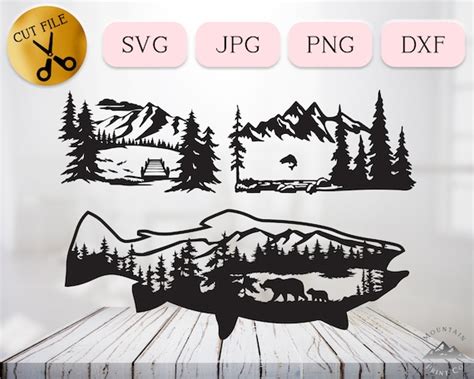 Fishing Svg Bundle Bass Fishing Scene Cricut Fisherman Etsy Canada