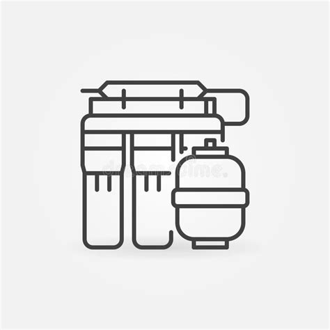 Reverse Osmosis Water Filtration System Line Vector Icon Stock Vector