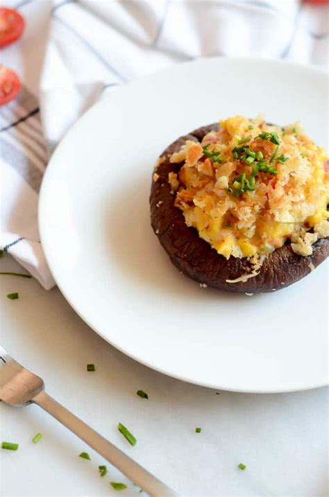 Scrambled Egg And Sausage Stuffed Portobello Mushrooms CaliGirl Cooking