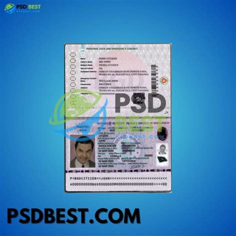 Bangladesh Passport Fully Editable Template In Psd Format V1 Psd Best