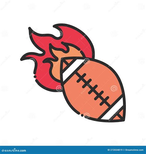 Flaming Ball American Football Stock Vector Illustration Of Champions