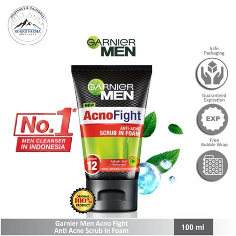 Jual Garnier Men Acno Fight Anti Acne In Scrub In Foam Ml