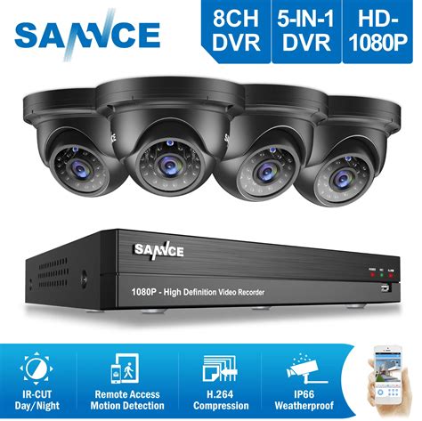 Sannce Ch P Cctv System Hd P Dvr Kit Pcs Mp Security