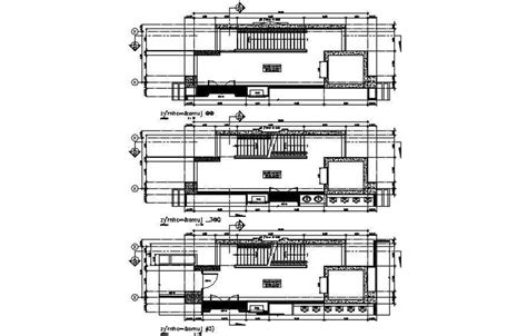 corridor detail plan  commercial building autocad drawing