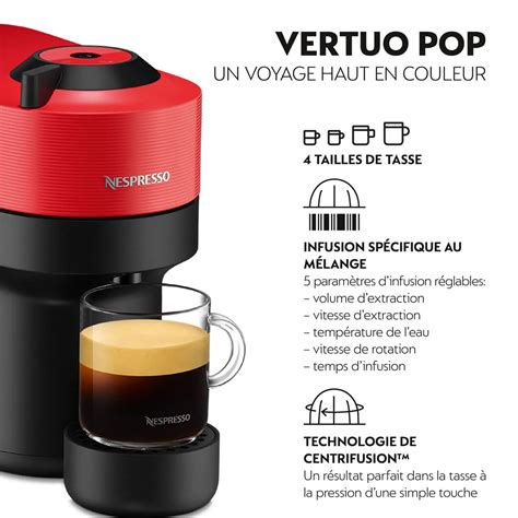 Krups Machine Caf Nespresso Vertuo Pop Rouge Capsules Livr