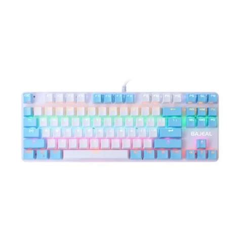 BAJEAL K100 TKL RGB Mechanical Gaming White Blue Keyboard Hot Swappable