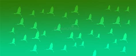 Header Background Birds Eurasian Spoonbills On Green Background Stock