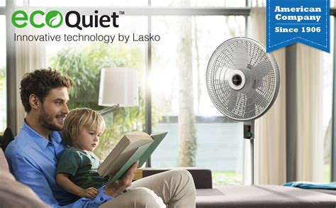 Lasko EcoQuiet Ventilador Oscilante Con Pedestal Con Motor CC