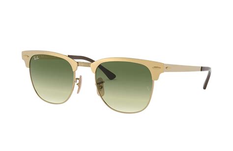 Ray Ban Clubmaster Metal Collection Sunglasses Lenses In Gold