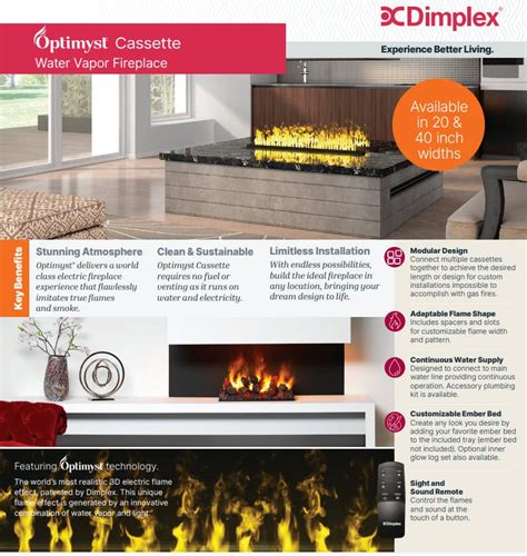 Dimplex Cdfi Pro Opti Myst Pro 1000 Water Vapor Electric Fireplace Cas Royal Fire Pits