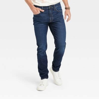 Men S Skinny Fit Jeans Goodfellow Co Dark Blue Denim X Target