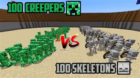 Creepers Vs Skeletons Minecraft Arena Youtube