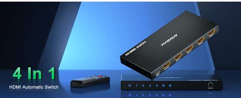 Hdmi 21 Switch 8k 60hz 444 Avidgram Hdmi Switcher 4 In