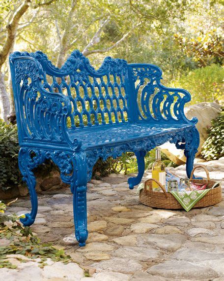 Blue Bench | Blue bench, Painting patio furniture, Metal patio furniture