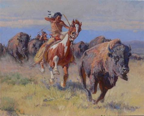 Bison Hunting by Vladimir Ribatchok kp | Animal art, American fine art ...