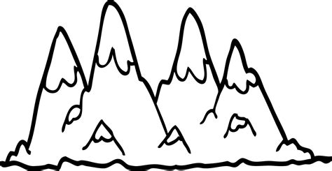 line drawing cartoon mountain range 12208892 Vector Art at Vecteezy