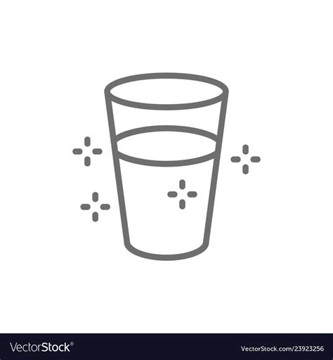 A Glass Filled With Water Line Icon