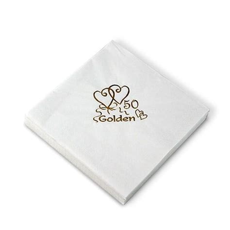 Gold Wedding Anniversary 3 Ply Napkins 40cm Pack Of 20 Partyrama