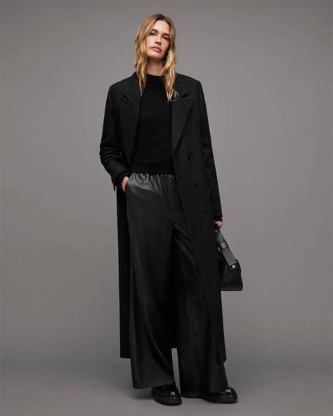 Allsaints Ellen Long Line Double Breasted Coat Shopstyle