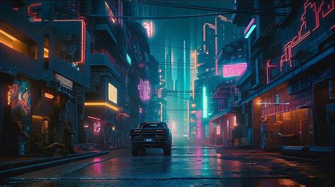 Fondo De Pantalla De La Ciudad Cyberpunk